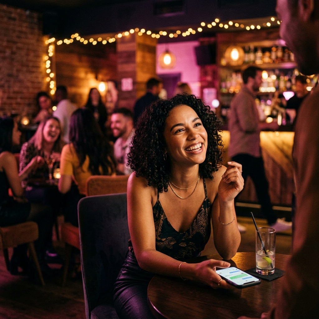 CheckInDate screen showing an in-the-moment meetup experience